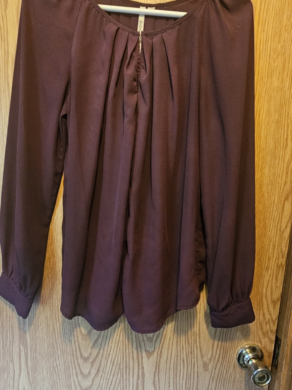 Women's Plum Long-Sleeve Blouse